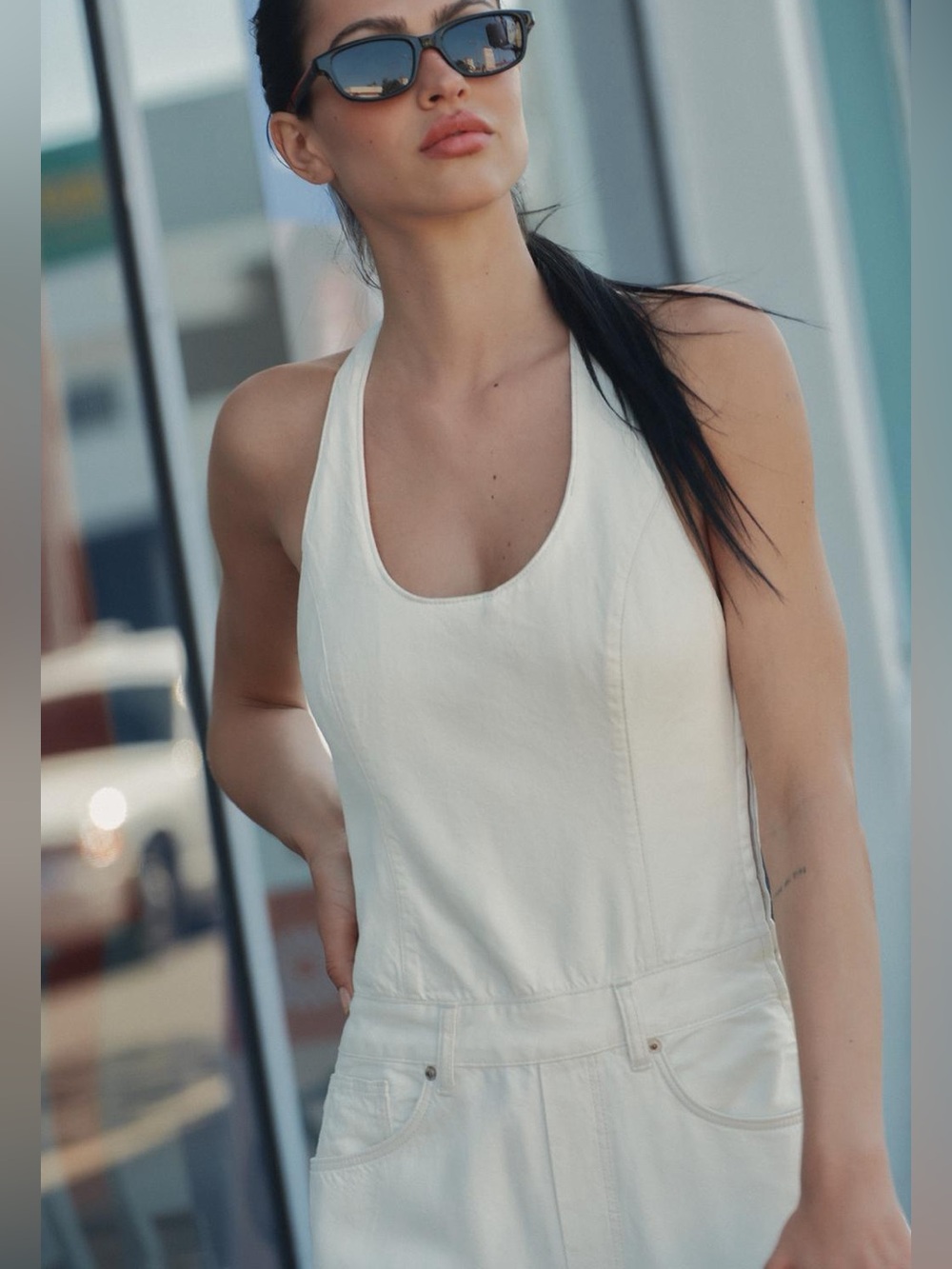 ZARA TRF DENIM STRAP JUMPSUIT size XL - Picture 3 of 13